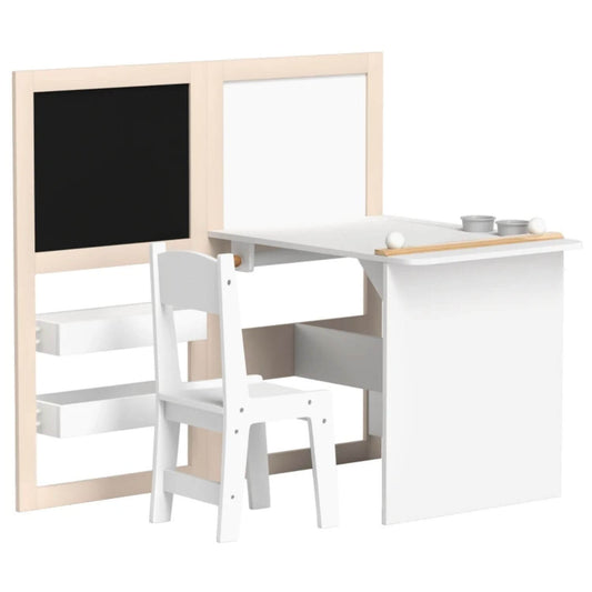 Qaba 3-in-1 Kids Table and Chair Set White