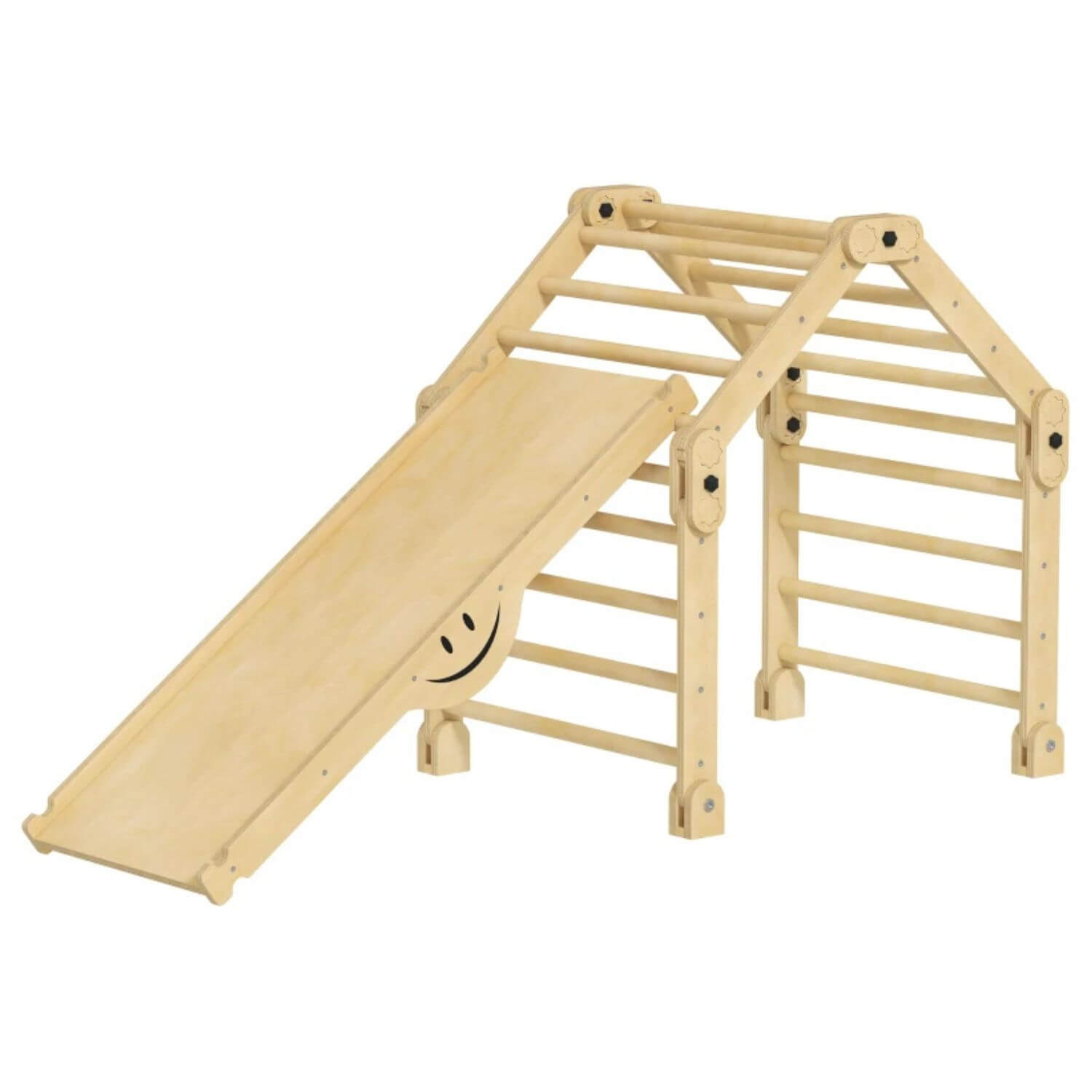 Qaba 4-in-1 Indoor Toddler Climbing Toys with Ramp & Seesaw