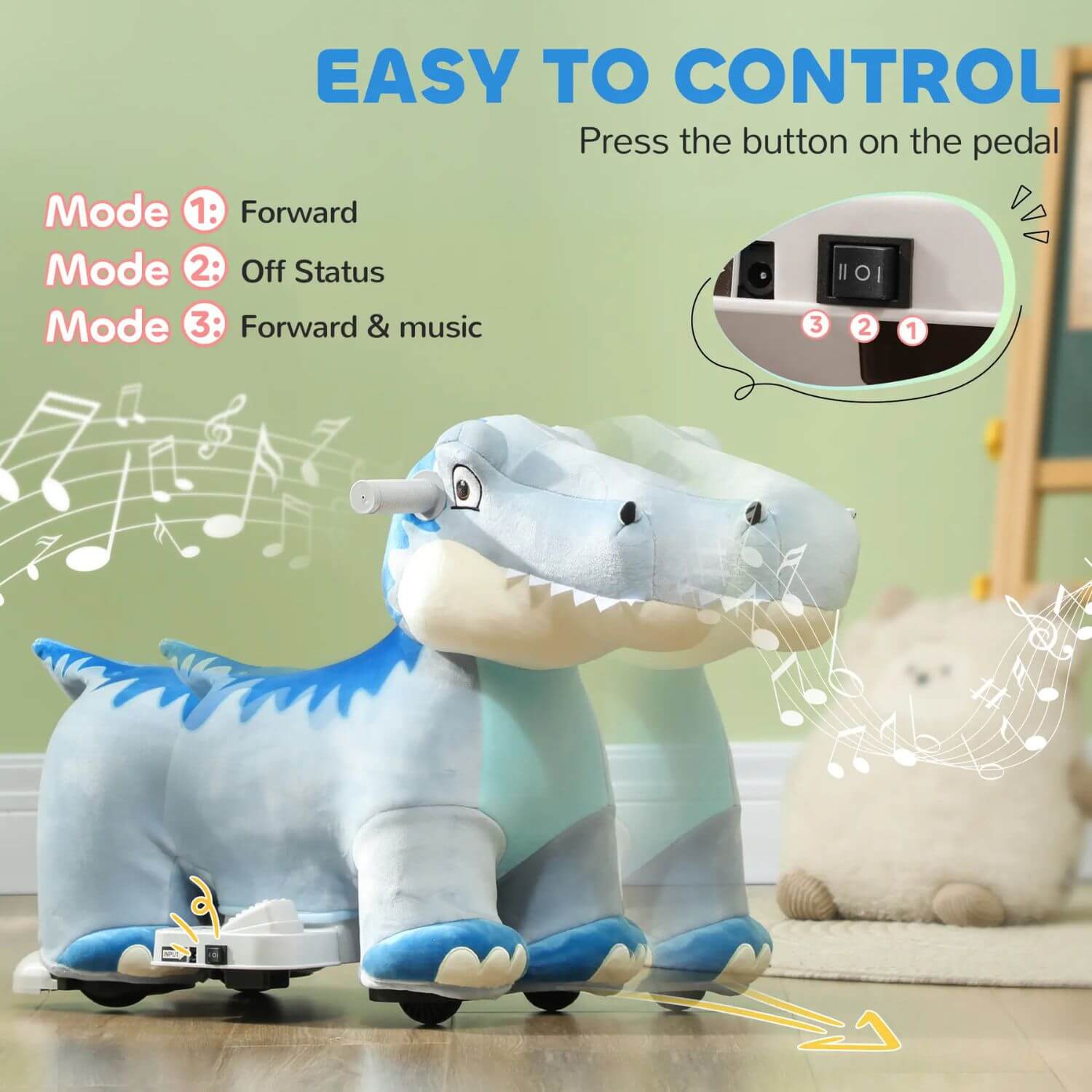 Qaba 6V Kids Electric Ride-on Animal Tyrannosaurus