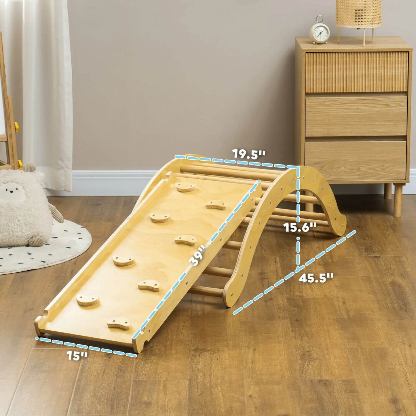 Qaba 4-in-1 Indoor Toddler Climbing Toy Set Wood