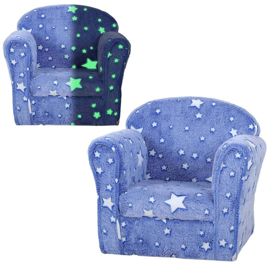 Qaba Kids Sofa with Glowing Star Design Blue