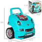 Qaba Mechanic Kids Truck Engine Toy Set Teal with dimensions displayed on a white background