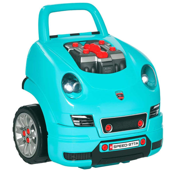 Qaba Mechanic Kids Truck Engine Toy Set Teal
