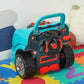 Qaba Mechanic Kids Truck Engine Toy Set Teal on a colorful mat