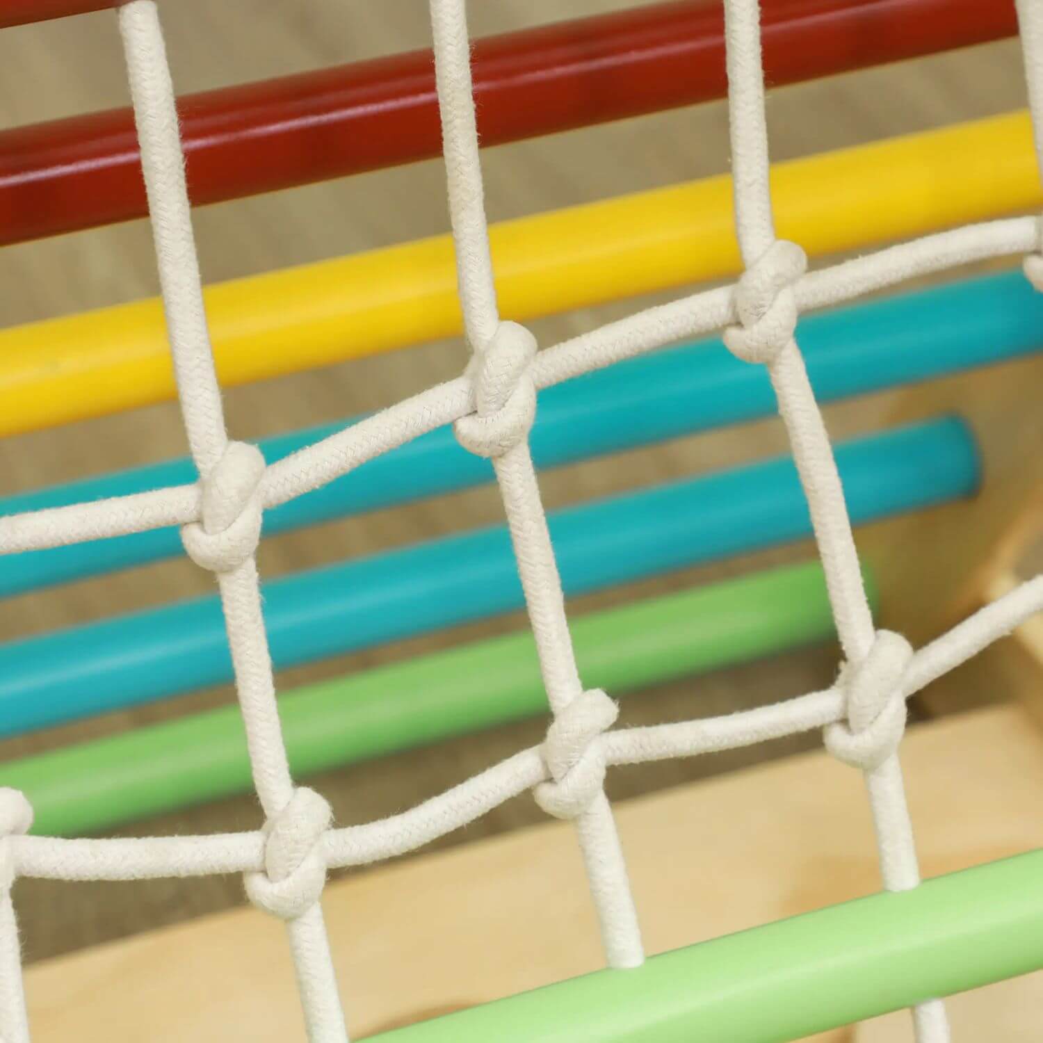 Detail of Qaba 5-in-1 Pikler Triangle Set with Slide & Sandbags Multicolor