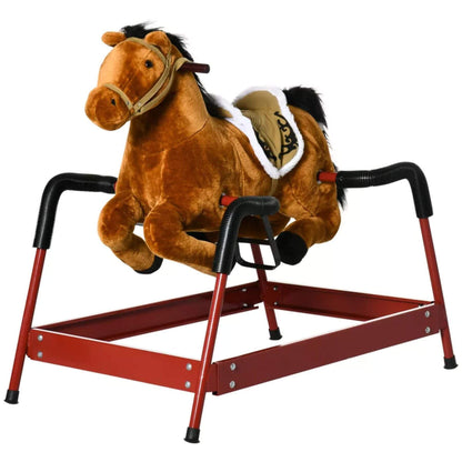 Qaba Ride on Horse with Animal Sounds Brown