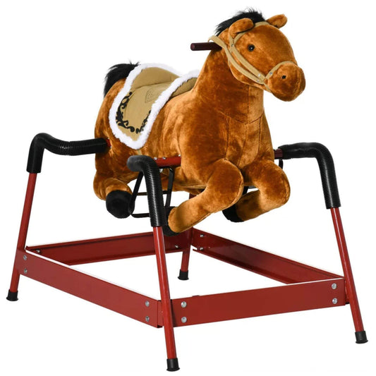 Qaba Ride on Horse with Animal Sounds Brown