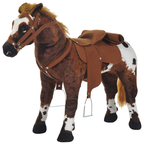 Qaba Ride On Horse with Neighing and Galloping Sound Brown