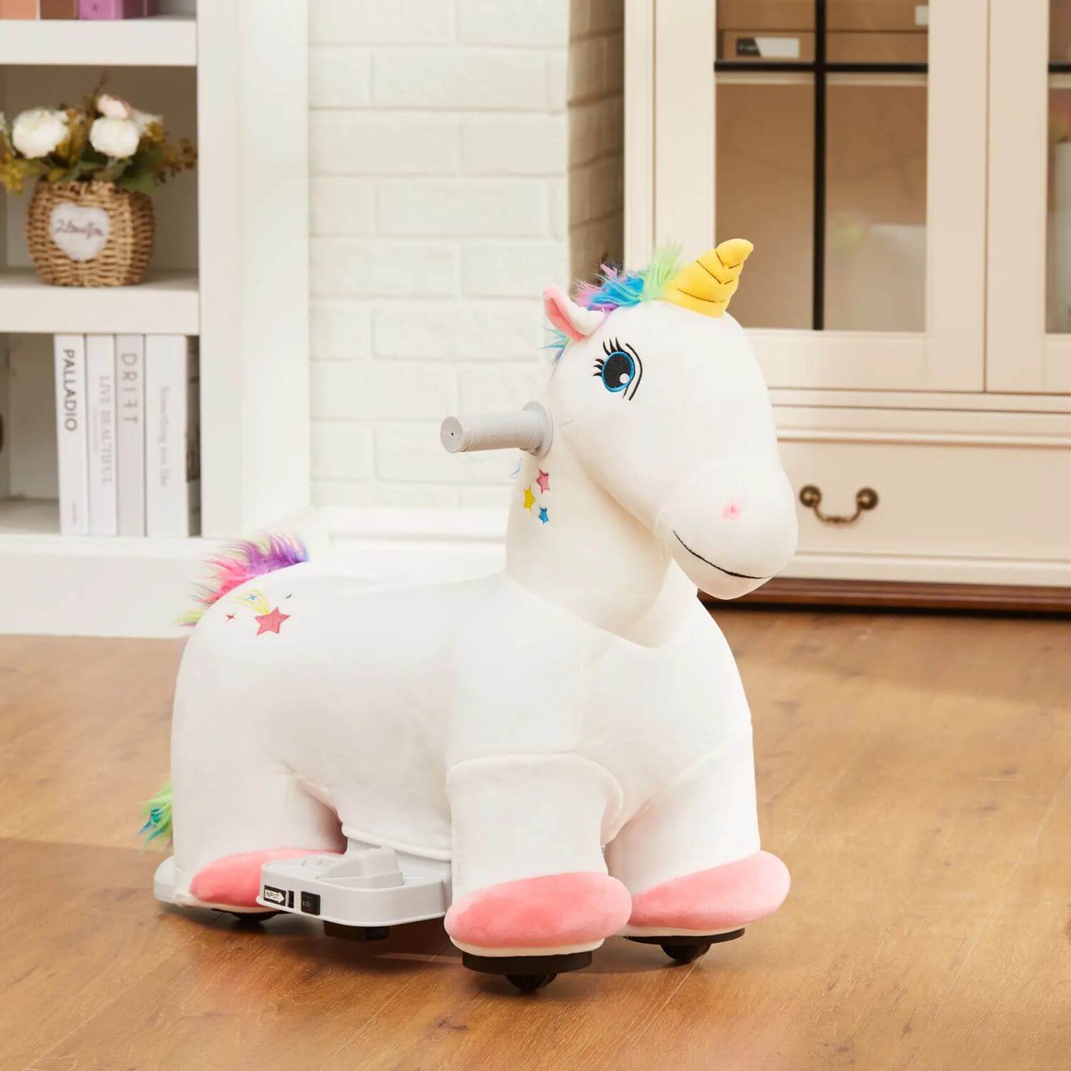 Qaba 6V Battery Powered Ride on Unicorn White