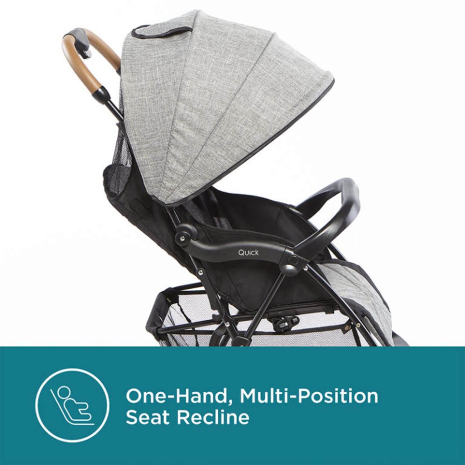 Contours Quick Lightweight Stroller in Gray - Detail
