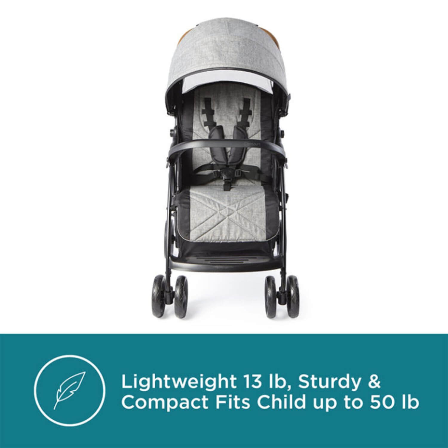 Contours Quick Lightweight Stroller in Gray - Detail