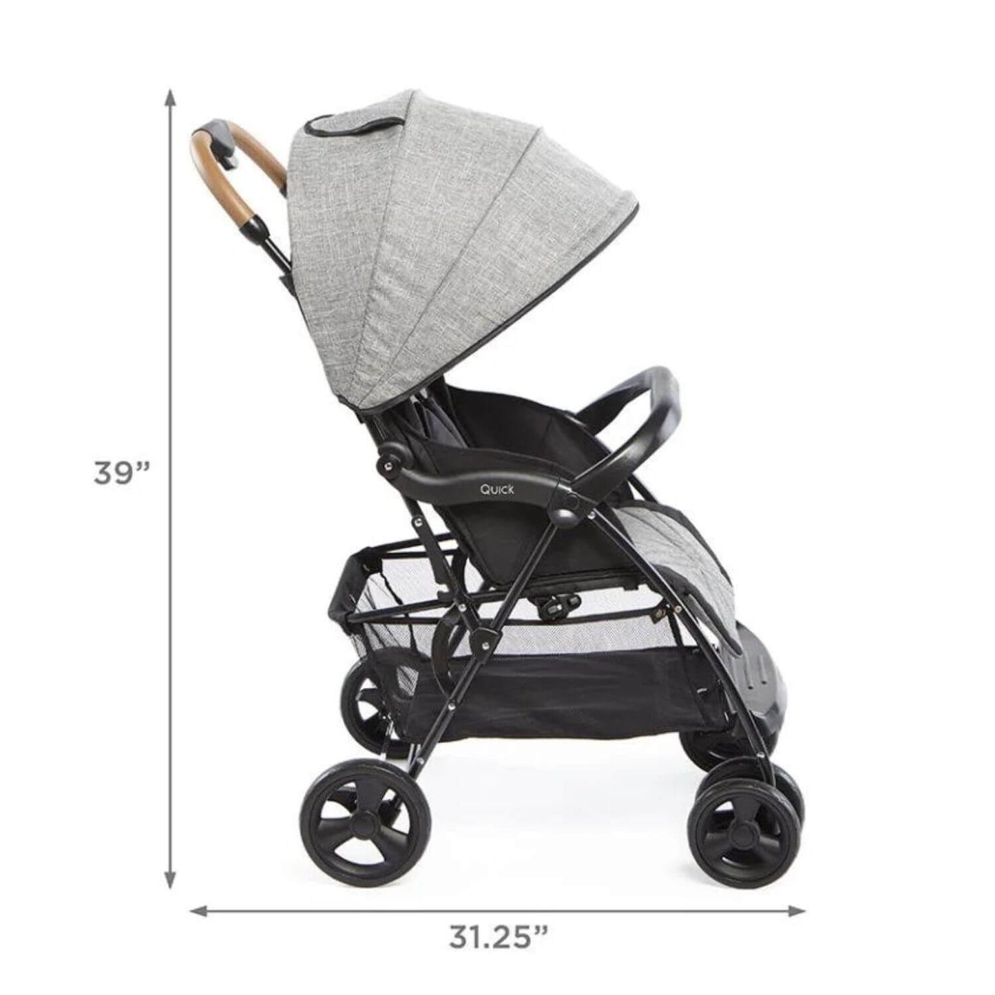 Contours Quick Lightweight Stroller in Gray - Dimensions