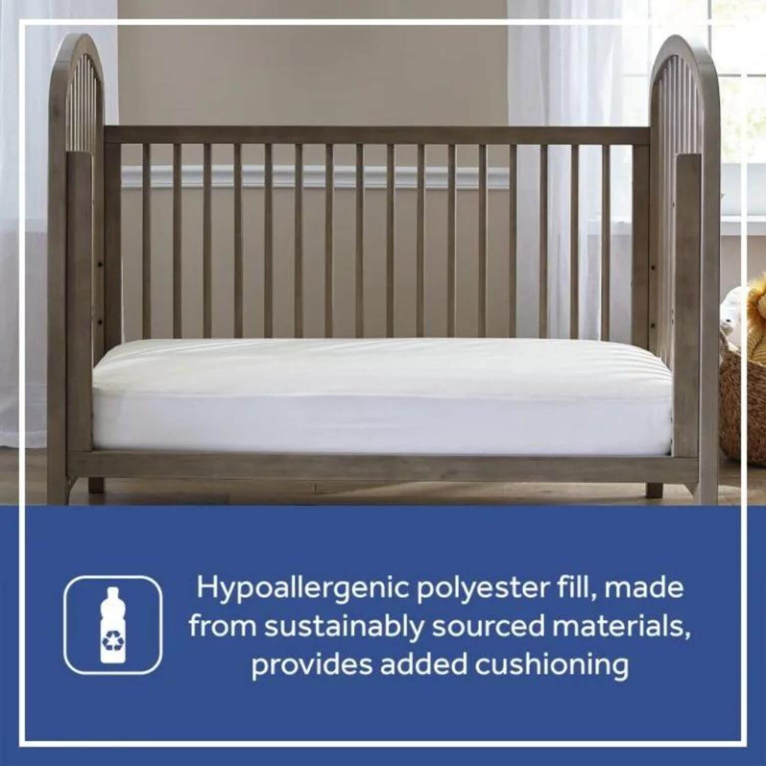 Sealy Quilted Fitted Crib Mattress Pad with Organic Cotton Top - Detail