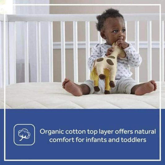 Sealy Quilted Fitted Crib Mattress Pad with Organic Cotton Top - Detail