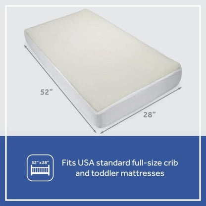 Sealy Quilted Fitted Crib Mattress Pad with Organic Cotton Top - Dimensions