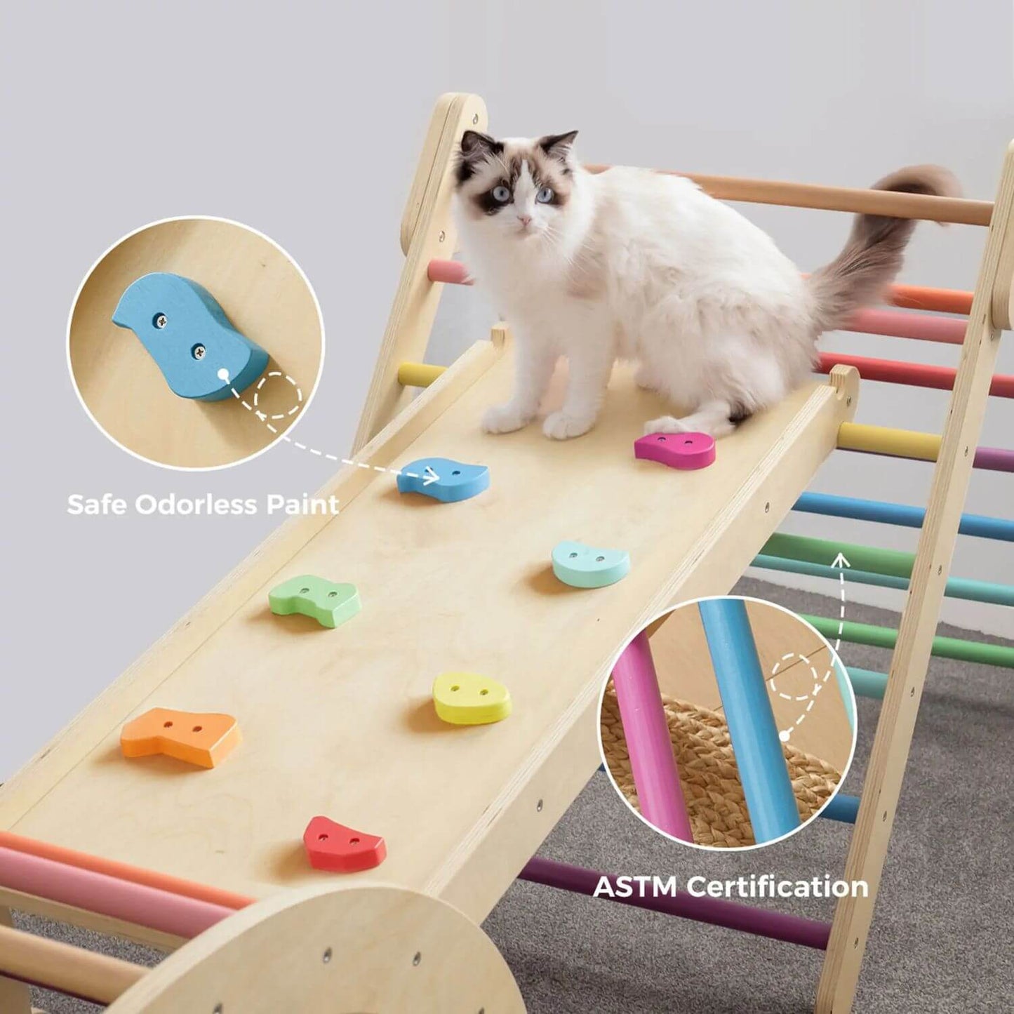 Cat is on Tiny Land® 7-in-1 Rainbow Climbing Set