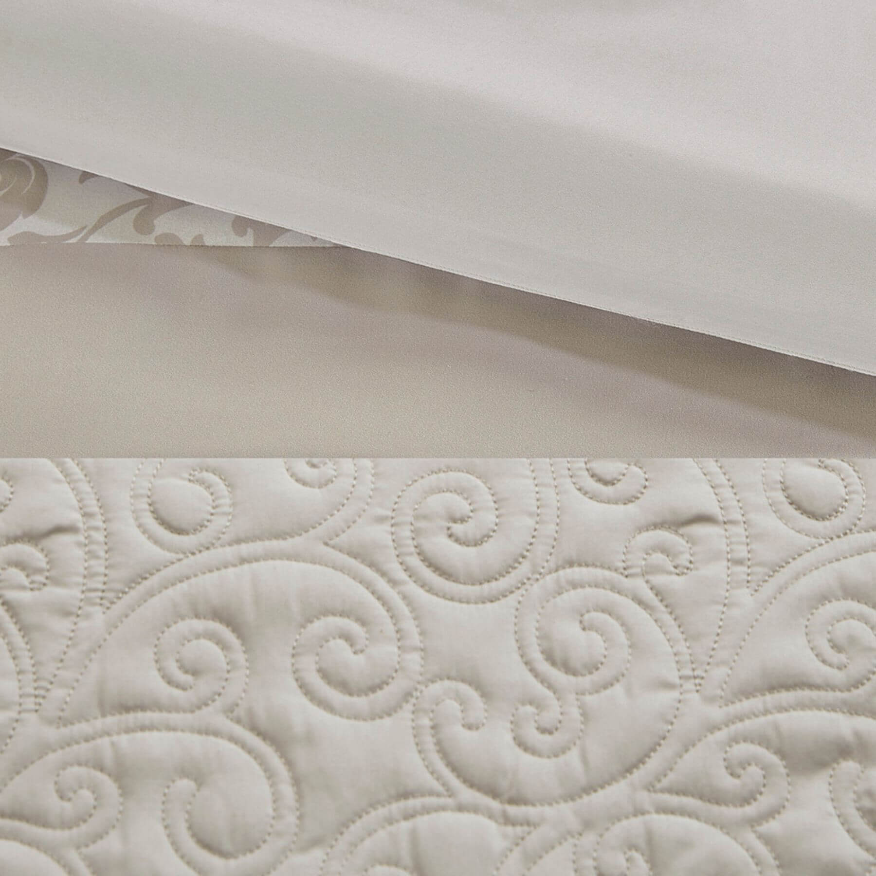 Close-up of textured white fabric with a subtle pattern