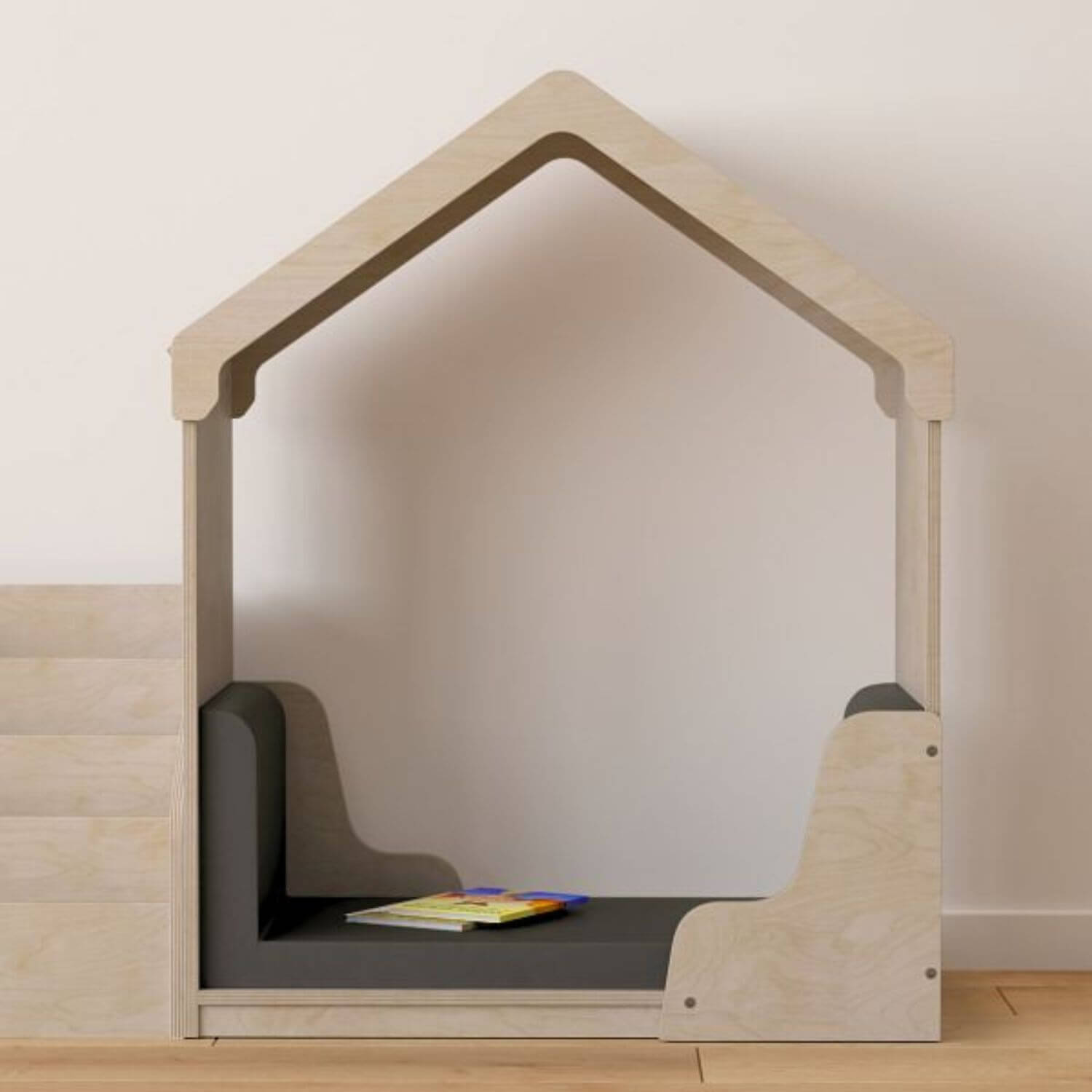 Flash Furniture Bright Beginnings Wooden Reading Nook W/Soft Padded Seating