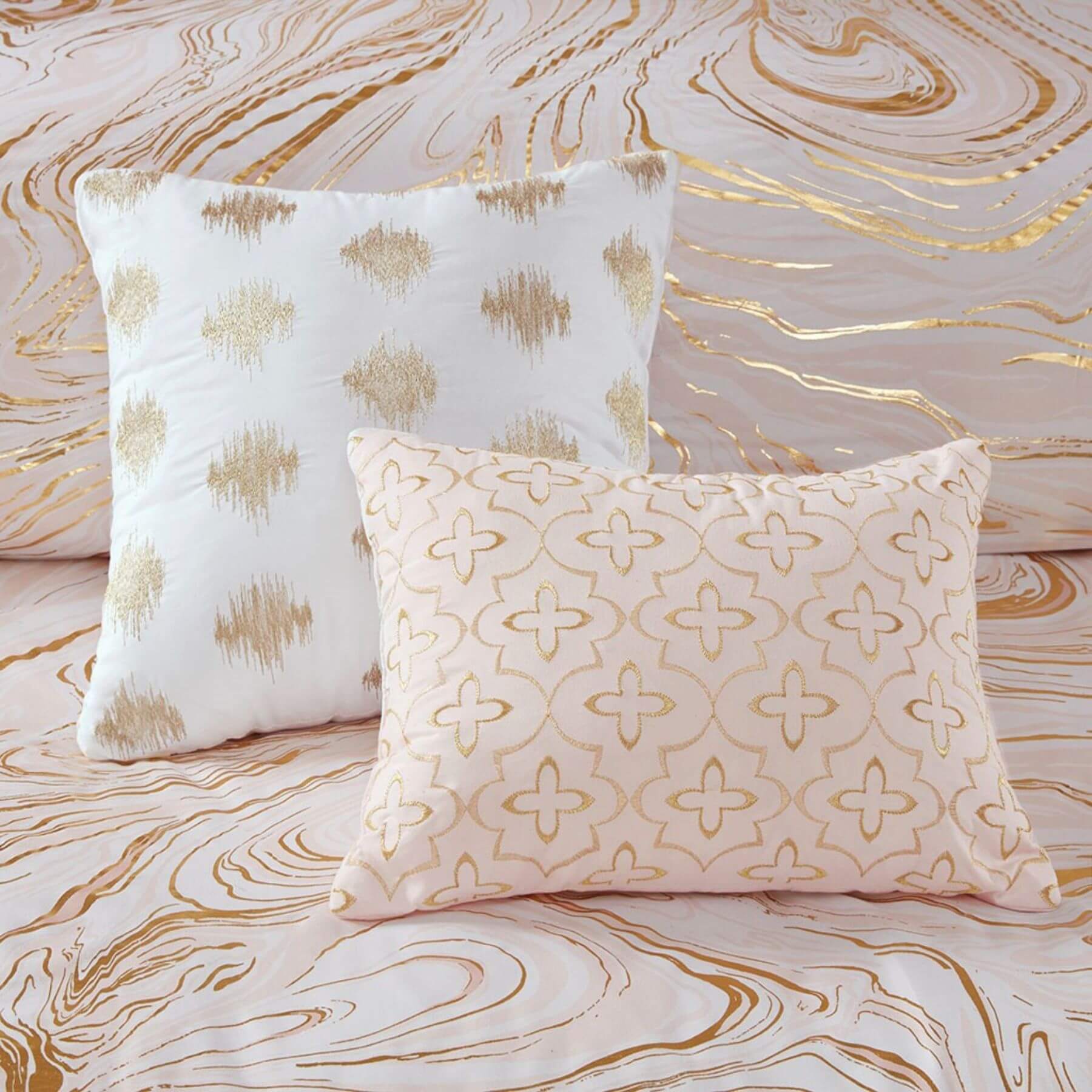 Rebecca Metallic Printed Decorative Pillows