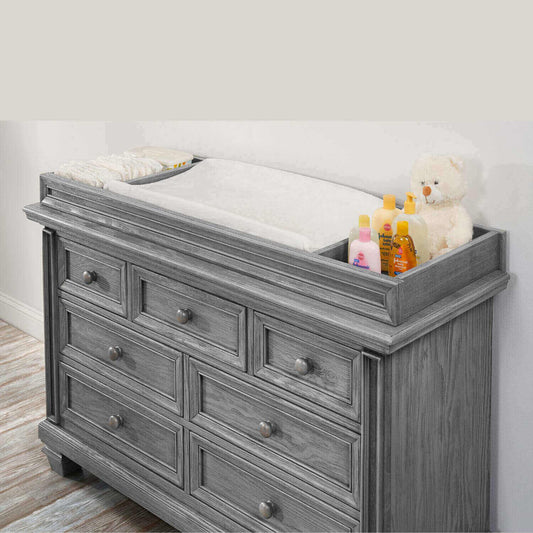 Soho Baby Richmond Changing Topper For 7-Drawer Dresser | Brushed Gray