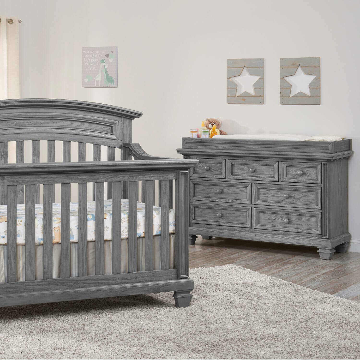 Soho Baby Richmond Changing Topper For 7-Drawer Dresser | Brushed Gray