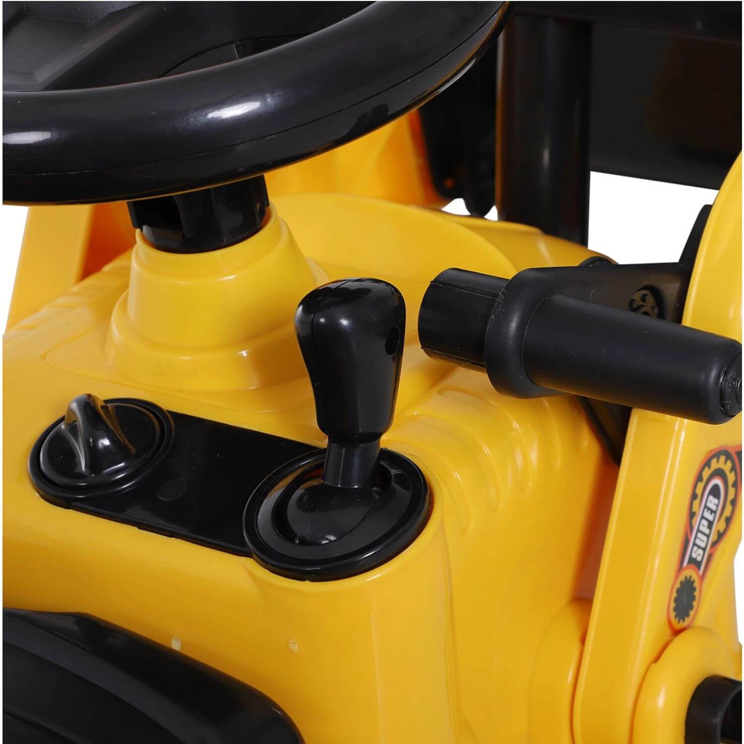 Detail of HOMCOM 3-in-1 Ride On Toy Bulldozer Digger Tractor Pulling Cart