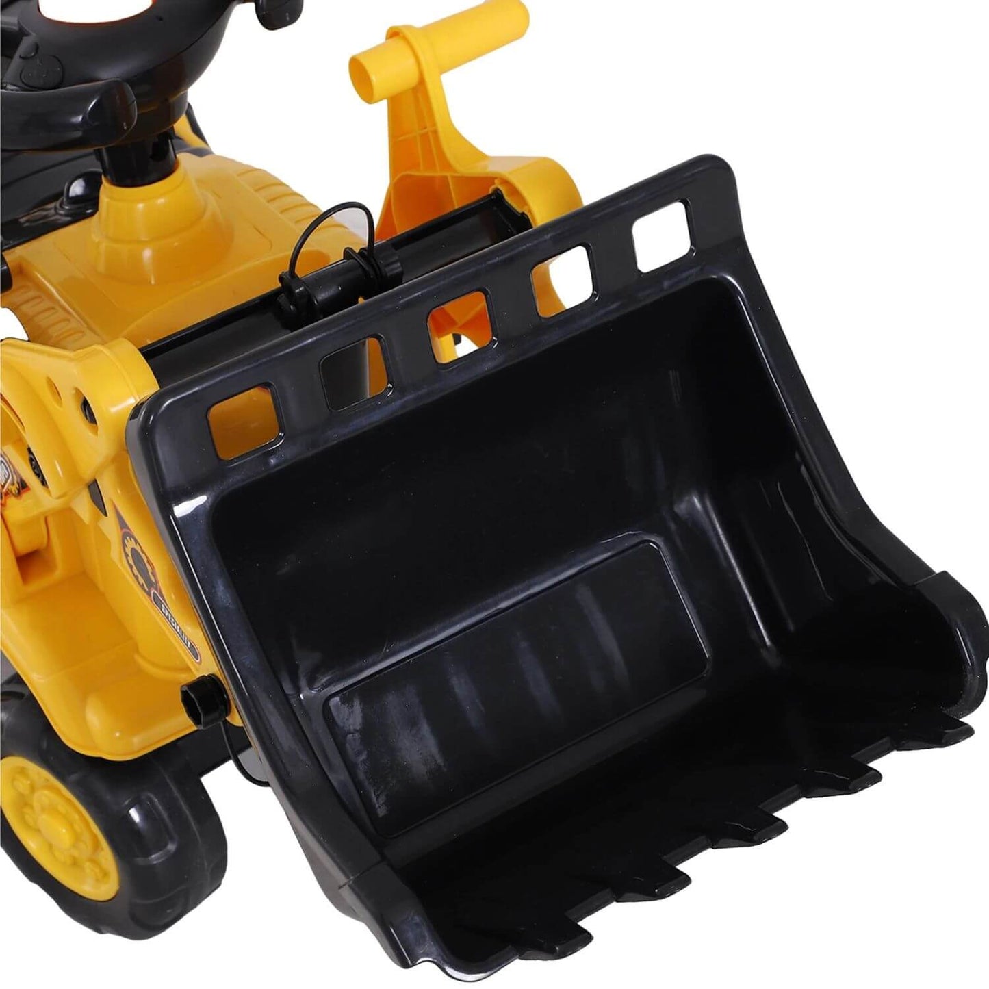 Detail of HOMCOM 3-in-1 Ride On Toy Bulldozer Digger Tractor Pulling Cart