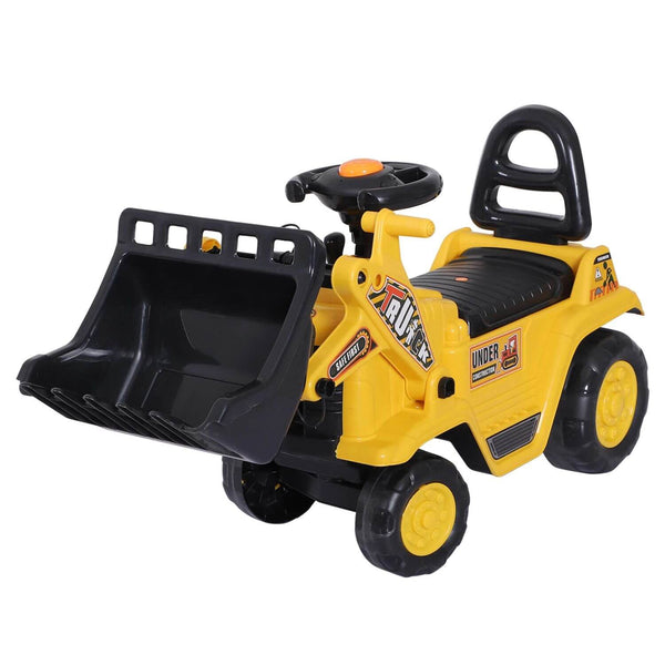 HOMCOM 3-in-1 Ride On Toy Bulldozer Digger Tractor Pulling Cart