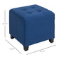 HOMCOM Tufted Ottoman | Blue Fabric Footrest Stool with Anti-Slip Pads