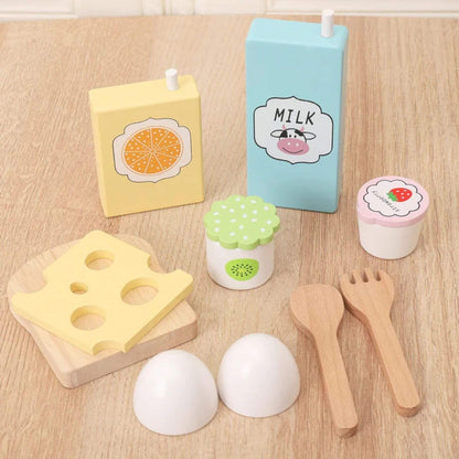 RocketBaby USA Wooden Pretend Play Food | Breakfast