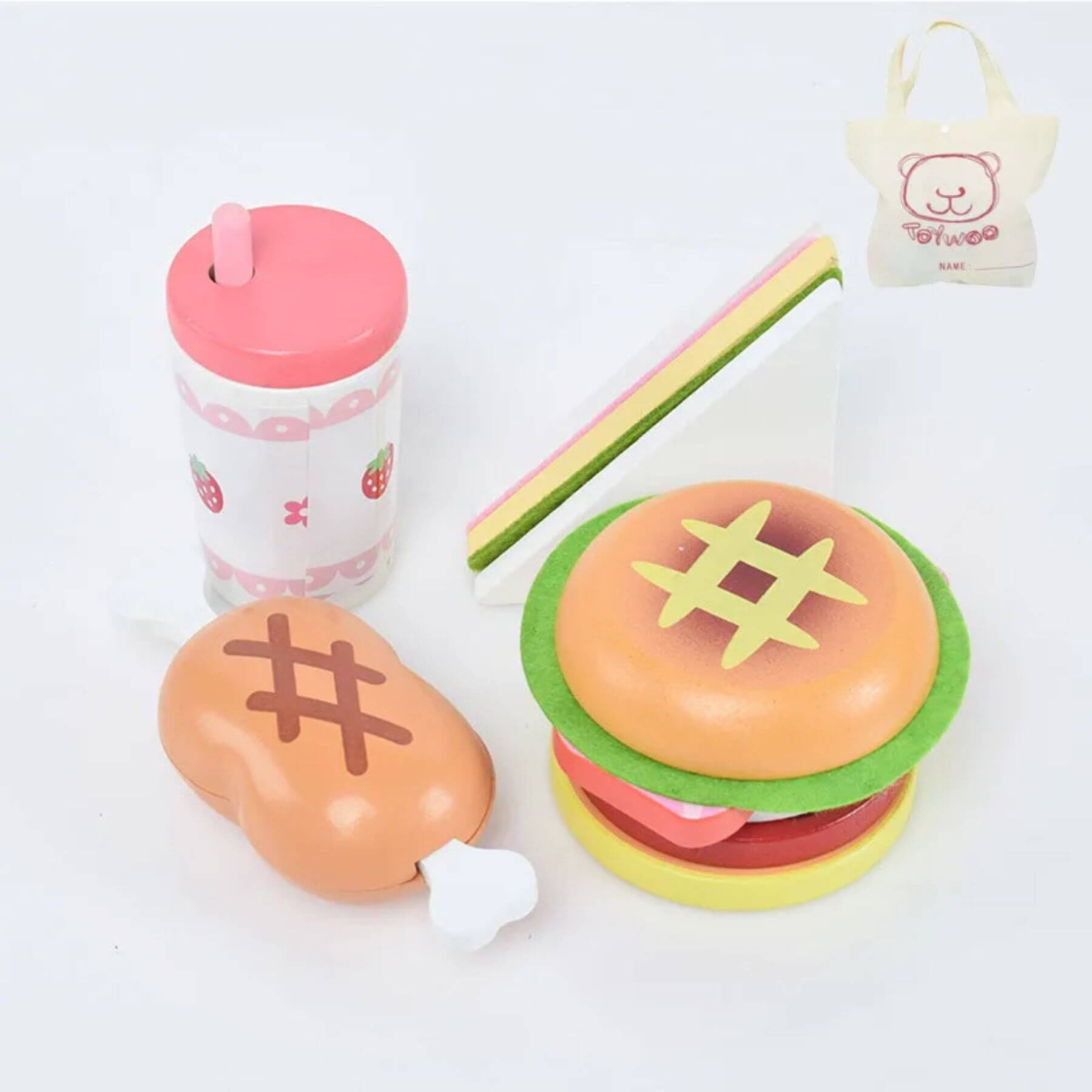 RocketBaby USA Wooden Pretend Play Food | Breakfast Set