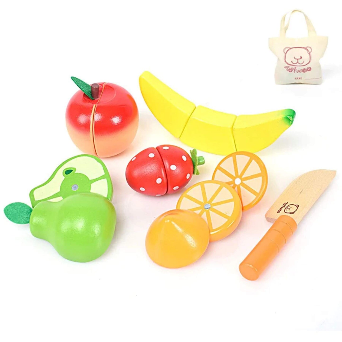 RocketBaby USA Wooden Pretend Play Food | Fruit Set A