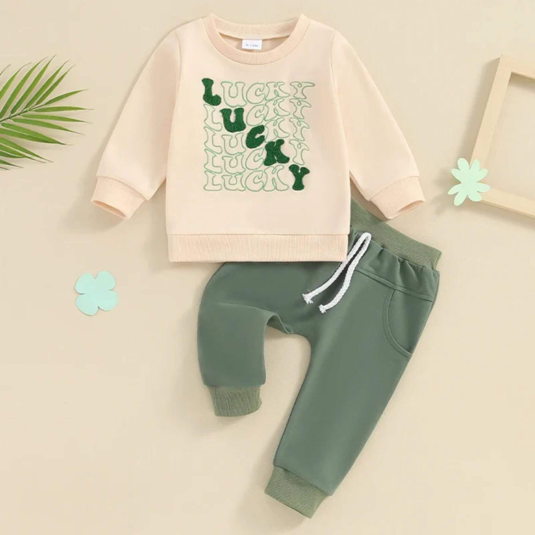 RocketBaby USA Pants and Sweatshirt Set on a light background