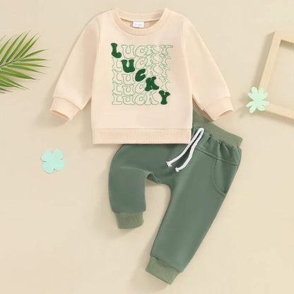 RocketBaby USA Pants and Sweatshirt Set on a light background