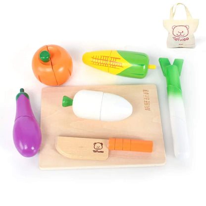 RocketBaby USA Wooden Pretend Play Food | Vegetable Set A