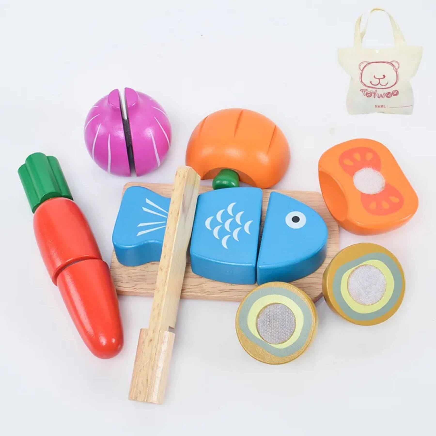 RocketBaby USA Wooden Pretend Play Food | Vegetable Set B