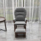 Front View of HOMCOM Rocking Chair Set with Ottoman Dark Gray