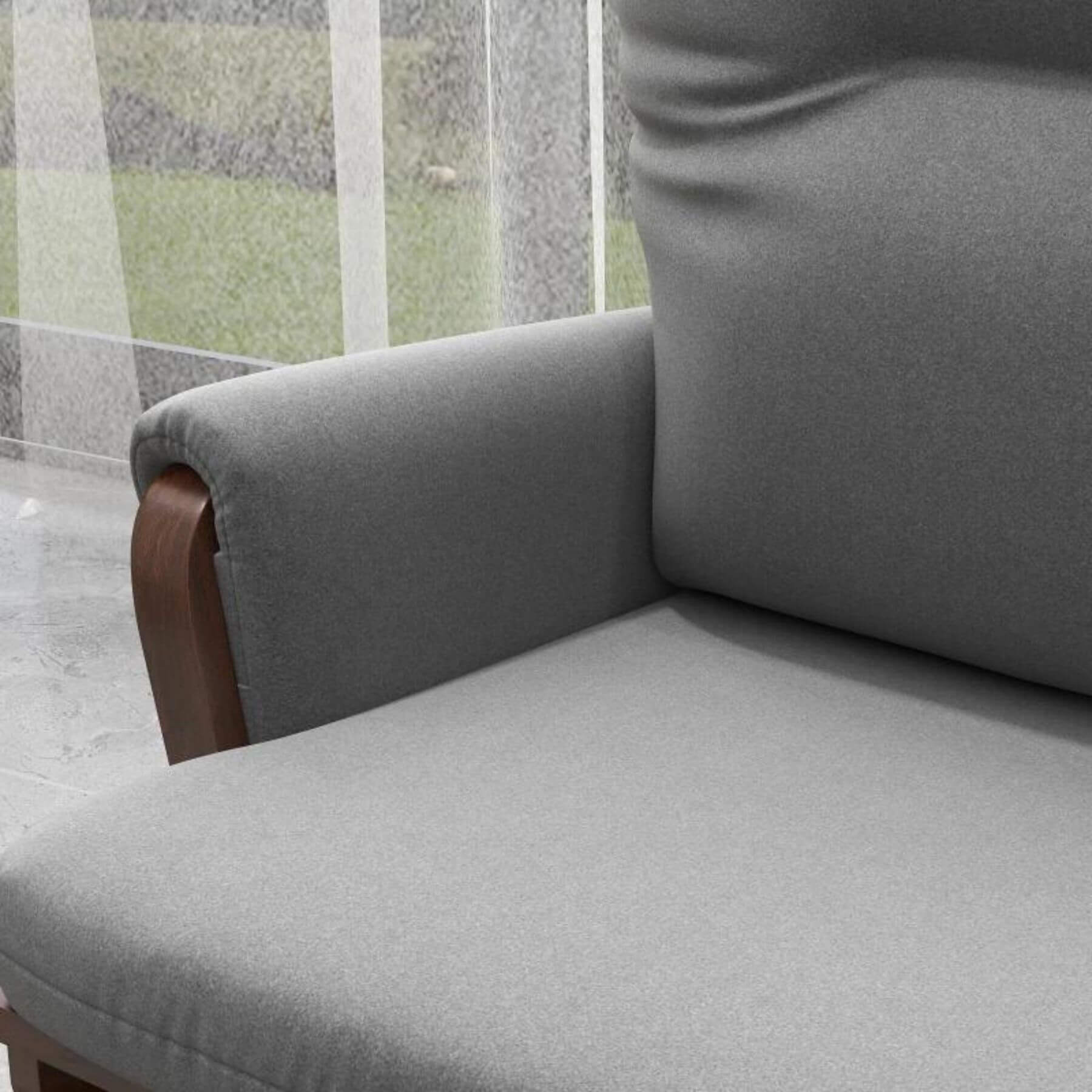 Detail of HOMCOM Rocking Chair Set with Ottoman Dark Gray