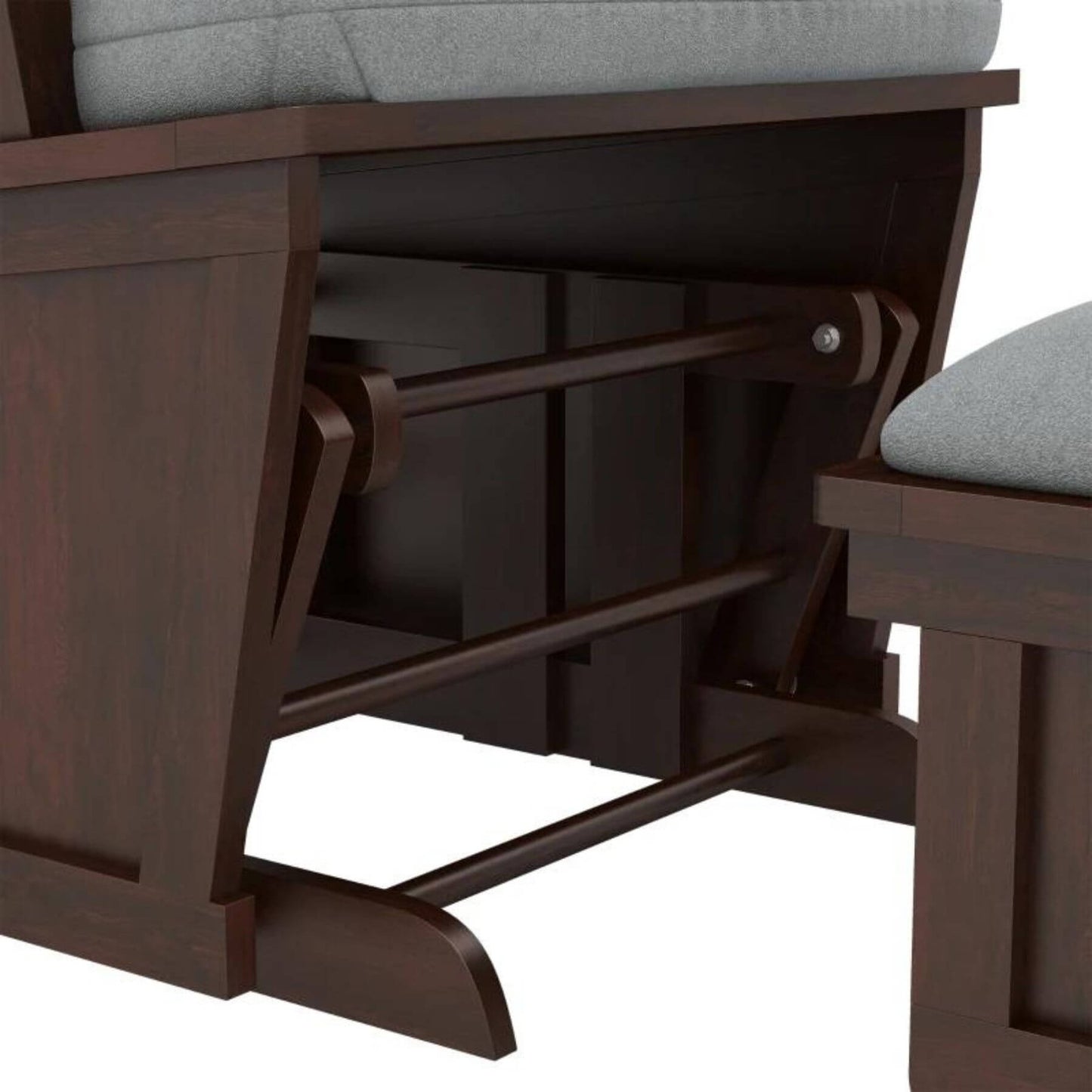 Detail of HOMCOM Rocking Chair Set with Ottoman Dark Gray