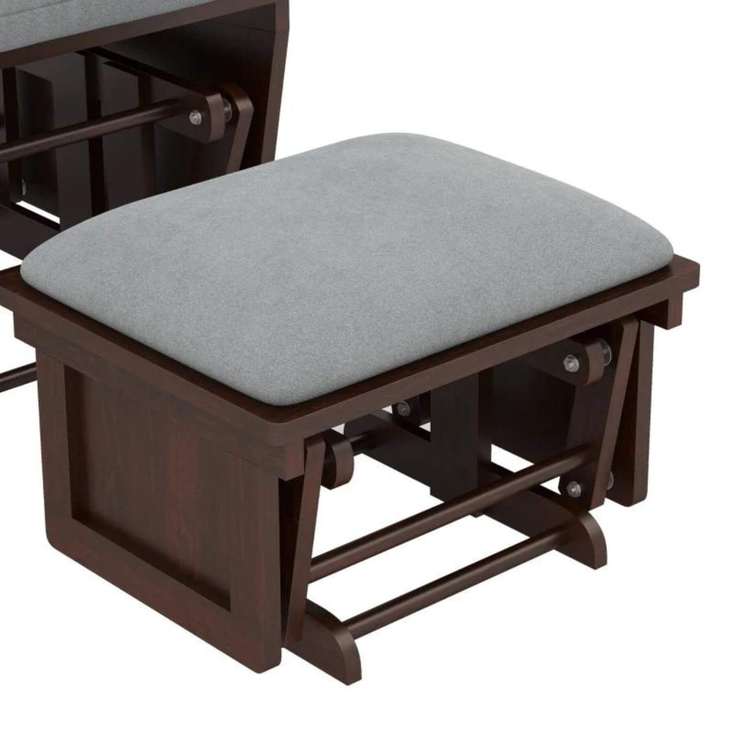 Detail of HOMCOM Rocking Chair Set with Ottoman Dark Gray