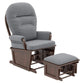 HOMCOM Rocking Chair Set with Ottoman Dark Gray