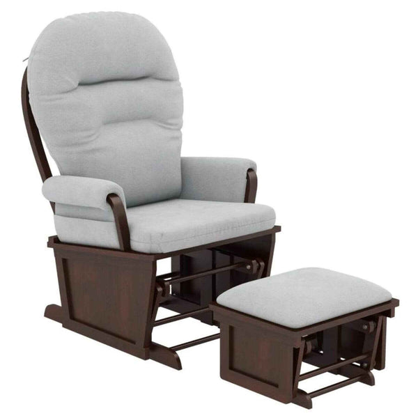 HOMCOM Rocking Chair Set with Ottoman Light Gray