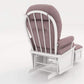 Back View of HOMCOM Rocking Chair Set with Ottoman Pink