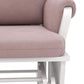 Back of HOMCOM Rocking Chair Set with Ottoman Pink