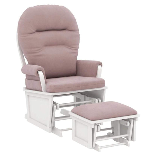 HOMCOM Rocking Chair Set with Ottoman Pink