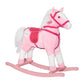 Qaba Kids Plush Toy Rocking Horse Pony with Realistic Sounds Pink