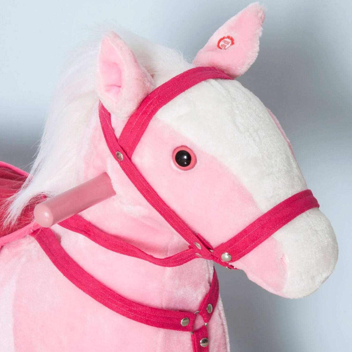 Head of Qaba Kids Plush Toy Rocking Horse Pony Pink