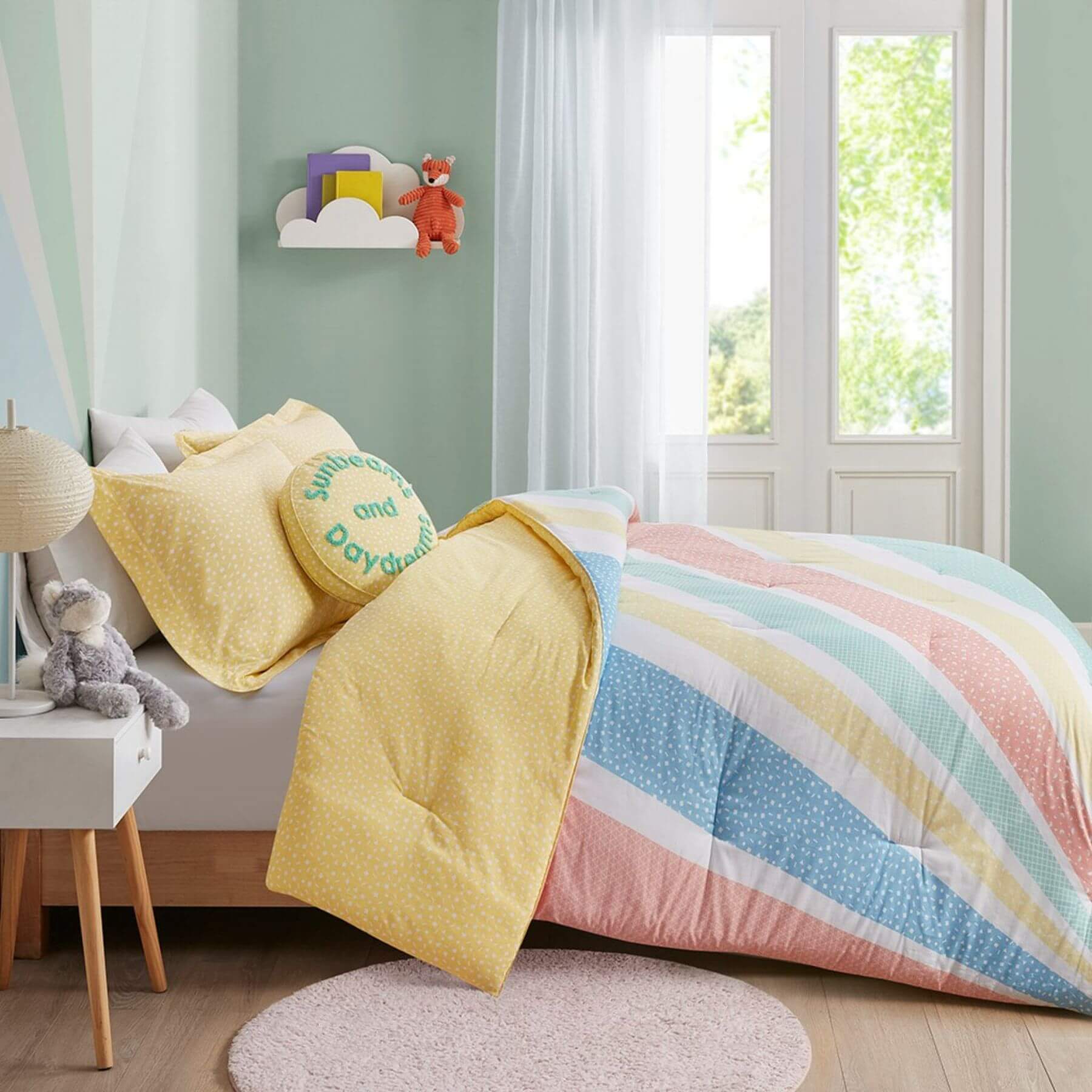 Rory Rainbow Sunburst Reversible Cotton Comforter Set