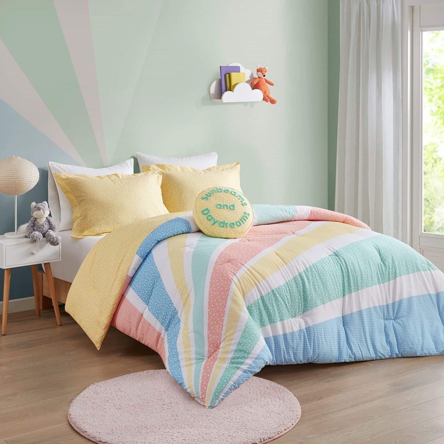 Rory Rainbow Sunburst Reversible Cotton Comforter Set