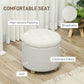 HOMCOM 18" Round Ottoman with Storage White